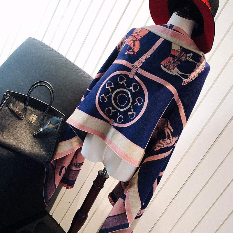 EXTREE Scarfs for Women Pashmina Silky Shawl Wrap for Evening Dressing Blanket Open Front Poncho Cape - Image 4